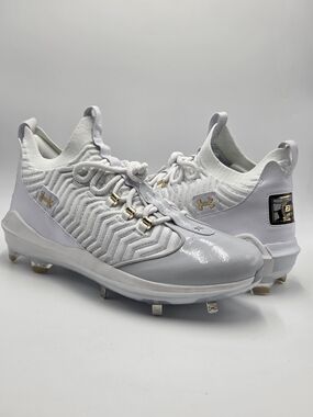 Under Armour Size 16 White Gold Baseball Cleats Harper 9 Pro ST Cleat